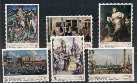 Yemen-Kingdom-1968-Mi510-515-UNESCO-Campaign-to-save-Venetian-works-of-Art-MUH