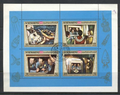 Yemen-Kingdom-1969-Mi801-804-First-Manned-Moon-Landing-Apollo-11-sheetlet-CTO