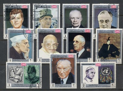 Yemen-Kingdom-1969-Mi840-850-International-Personalities-CTO