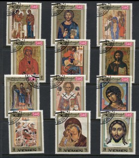 Yemen-Kingdom-1969-Mi915-926-Christmas-Icons-CTO