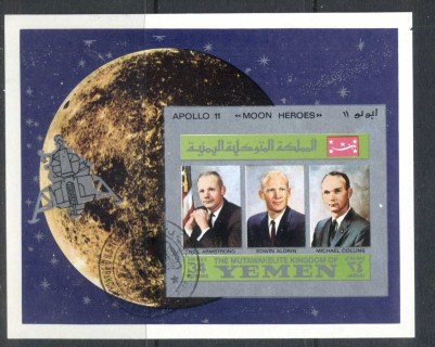 Yemen-Kingdom-1969-MiMSA167b-Apollo-11-Astronauts-Their-Families-MS-IMPERF-CTO