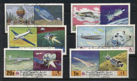 Yemen-Kingdom-1970-Mi1167-1172-Aeronautics-CTO