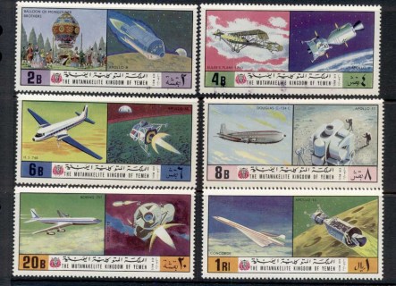 Yemen-Kingdom-1970-Mi1167-1172-Aeronautics-MUH