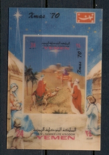 Yemen-Kingdom-1970-MiMS215B-Xmas-plastic-coated-MS-MLH