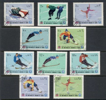 Yemen-Kingdon-1968-Mi454-463-Winter-Olympics-Grenoble-CTO