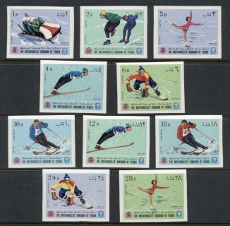 Yemen-Kingdon-1968-Mi454B-463B-Winter-Olympics-Grenoble-IMPERF-MUH