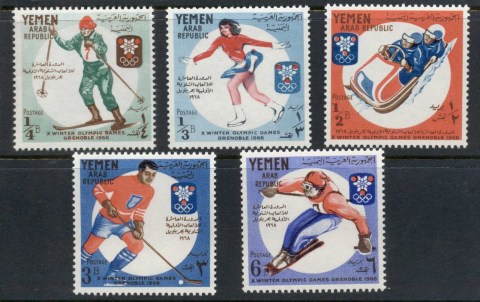 Yemen-YAR-1967-Mi619-623-Winter-Olympics-Grenoble-MUH