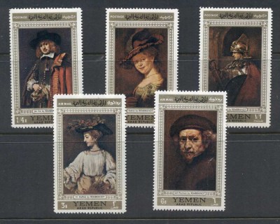 Yemen-1968-MiB751-B755-Paintings-by-Rembrandt-MUH