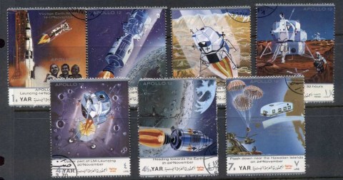 Yemen-1970-Mi1129-1135-Apollo-12-Second-Manned-Moon-Landing-CTO