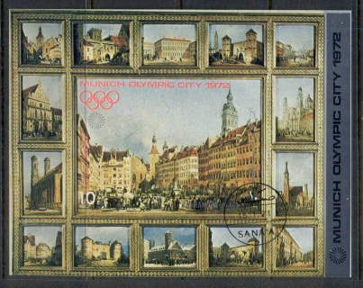 Yemen-1970-MiMS146-Olympic-City-of-Munich-Famous-Sights-MS-CTO