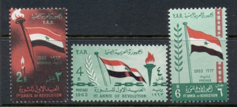 Yemen-YAR-1963-Mi285-287-Revolution-1st-Anniversary-MUH