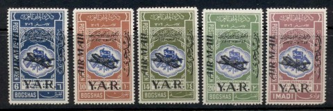 Yemen-YAR-1963-Mi305-309-Revolution-Opt-Yar-Airmail-MUH