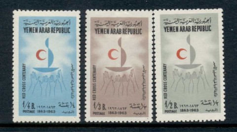 Yemen-YAR-1963-Mi310-312-Red-Cross-Centenary-3-6-MLH