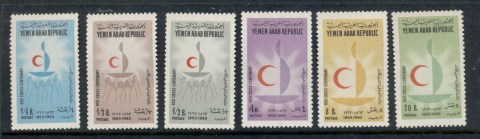 Yemen-YAR-1963-Mi310-315-Red-Cross-Centenary-MUH