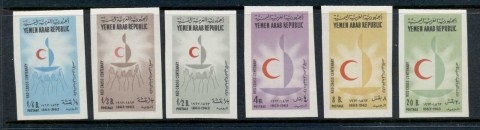 Yemen-YAR-1963-Mi310B-315B-Red-Cross-Centenary-IMPERF-MUH