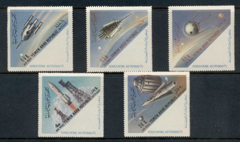 Yemen-YAR-1963-Mi316-320-Space-Travel-MLH