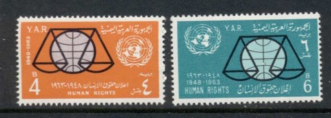 Yemen-YAR-1963-Mi321-322-Declaration-of-Human-Rights-15th-Anniversary-MUH