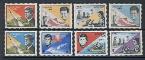 Yemen-YAR-1965-Mi432-439-President-JFK-kennedy