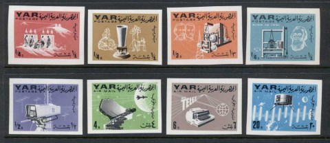 Yemen-YAR-1966-Mi451B-458B-Telecommunications-IMPERF-MUH