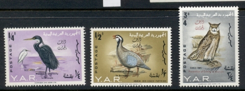 Yemen-YAR-1966-Mi459-461-Birds-Opt-Prevention-of-Cruelty-to-Animals-MUH