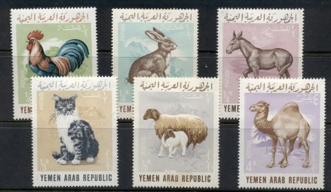 Yemen-YAR-1966-Mi484-489-Care-for-Farm-Domestic-Animals-MLH