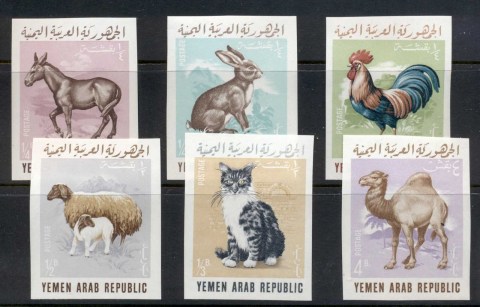 Yemen-YAR-1966-Mi484B-489B-Care-for-Farm-Domestic-Animals-IMPERF-MUH