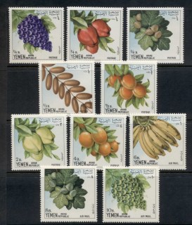 Yemen-YAR-1967-Mi551-560-Fruit-MUH