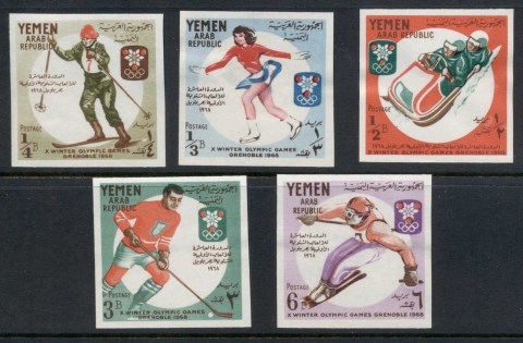 Yemen-YAR-1967-Mi624-628-Winter-Olympics-Grenoble-MH