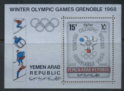 Yemen-YAR-1967-MiMS61A-Winter-Olympics-Grenoble-silver-paper-MS-MUH