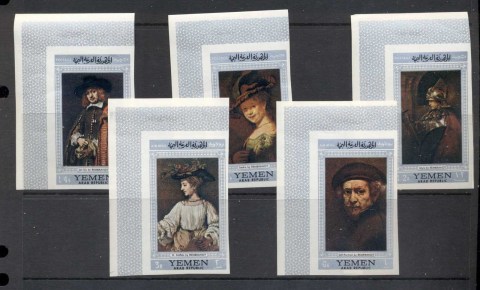 Yemen-YAR-1968-MiB756-B760-Paintings-by-Rembrandt-IMPERF-MLH