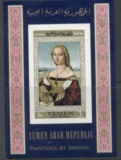 Yemen-YAR-1968-MiMSA73B-Paintings-by-Raphael-MS-IMPERF-MUH