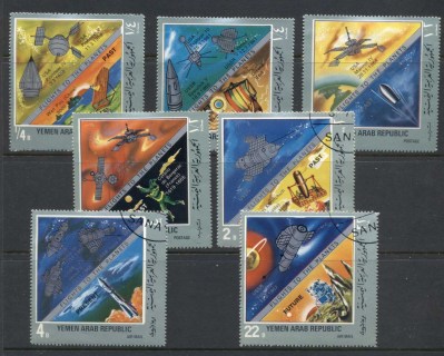 Yemen-YAR-1969-Mi921-927-Space-Flights-Past-Present-Future-CTO-MLH