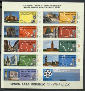 Yemen-YAR-1970-Mi1097-1105-World-Cup-Soccer-Mexico