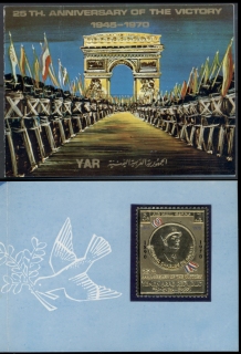 Yemen-YAR-1970-Mi1267A-Death-of-Charles-de-Gaulle-gold-foil-embossed-in-presentation-folder