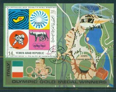 Yemen-YAR-1970-Olympic-Gold-Medalists-Italy-MS-CTO