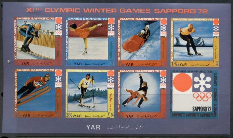 Yemen-YAR-1971-Mi1448-1454-Winter-Olympics-Sapporo-Modern-Winter-Sports-sheetlet-sheetlet-MLH