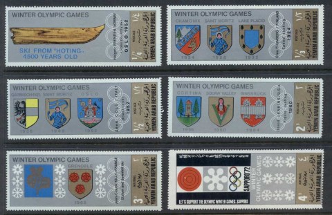 Yemen-YAR-1968-Mi818-823-Winter-Olympics-Venues