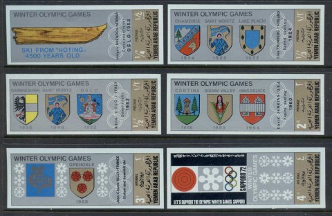 Yemen-YAR-1968-Mi826-831-Winter-Olympics-Venues