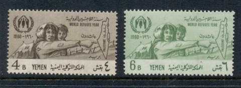 Yemen-1960-Mi196-197-World-Refugee-Year-MUH