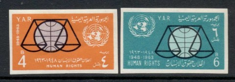 Yemen-1963-Mi321B-322B-Declaration-of-Human-Rights-15th-Anniversary-IMPERF-MLH