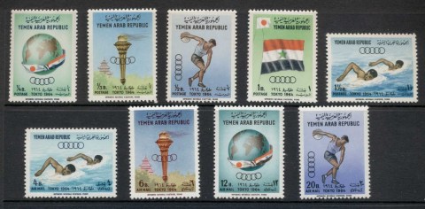 Yemen-1964-Mi359-367-Summer-Olympics-Tokyo-MUH