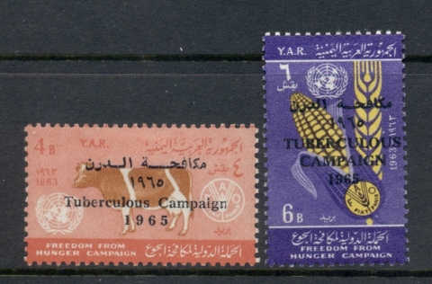 Yemen-1966-Mi449-450-FFH-Freedom-From-Hunger-Opt-Tuberculous-Campaign-MLH