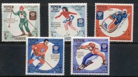 Yemen-1967-Mi619-623-Winter-Olympics-Grenoble-MLH