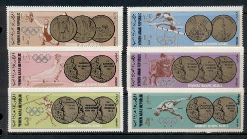 Yemen-1968-Mi796-801-Summer-Olympics-Gold-Medallists-MUH