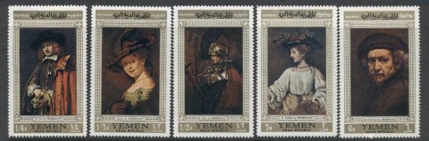 Yemen-1968-MiB751-B755-Paintings-by-Rembrandt-MUH