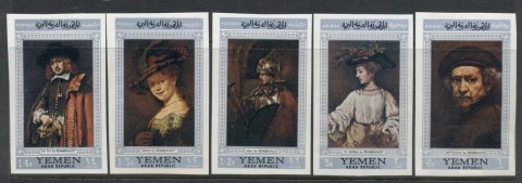 Yemen-1968-MiB756-B760-Paintings-by-Rembrandt-IMPERF-MLH