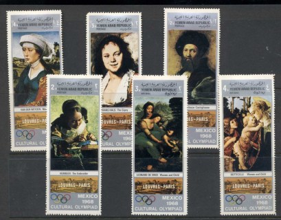 Yemen-1969-Mi862-867-Cultural-Olympics-Mexico