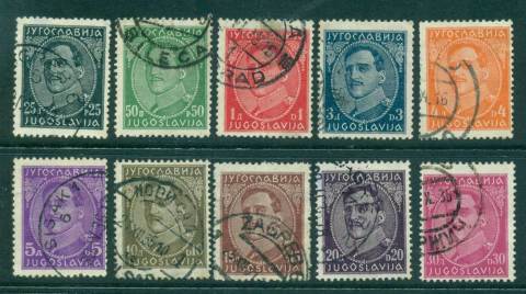 Yugoslavia-1932-33-King-Alexander-without-imprint-FU-lot40345