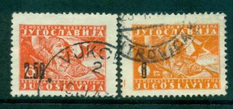 Yugoslavia-1946-Definitives-Surch-2-FU-lot40376