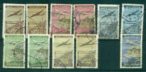 Yugoslavia-1947-Air-Mail-Asst-faultsFU-lot40404